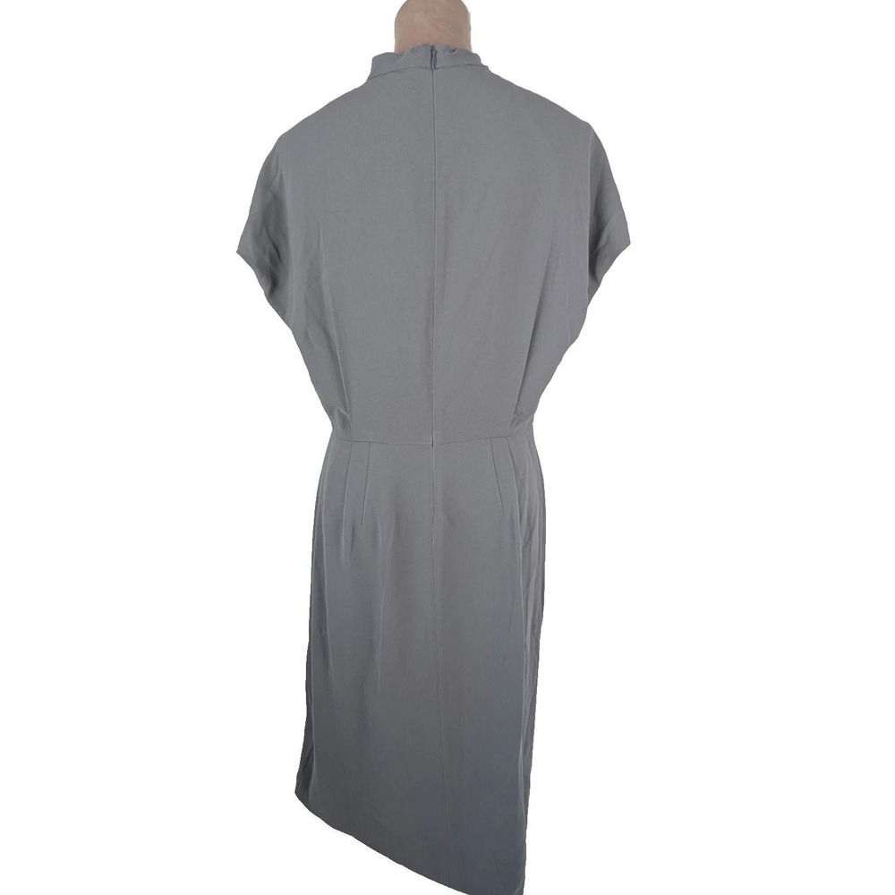 MM LaFleur 8 Adelaide Dress Gray Minimalist Office Business Travel Sheath Modest - Picture 4 of 13